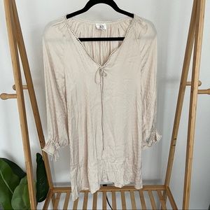 Cream colored satin dRA Los Angeles dress